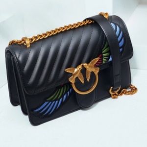 Leather Purse Multicolor Bird design